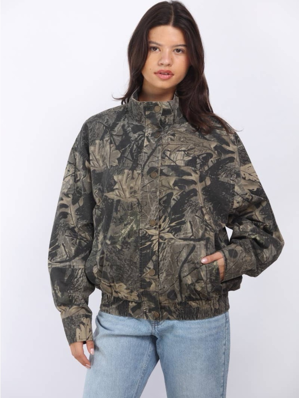 NWT Classic Women's Camo Bomber Jacket - Green/Camo